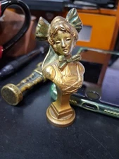 BRONZE WAX SEAL STAMP  VICTORIAN GIRL VINTAGE STAMP NOT MONOGRAMMED