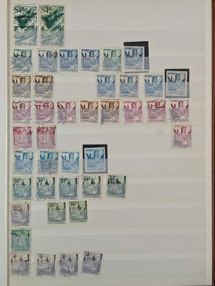Briefmarken Französische Zone Baden MNH gestempelt Postfrisch Briefmarkenalbum - Bild 3 von 4
