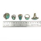 Southwest Sterling Turquoise Rope Twist Size 6-8.75 Rings Lot of 5 #S5319-3 — photo 8