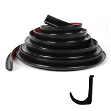 RV Rain Gutter Silicone Rubber J-Shape () BLACK 40ft