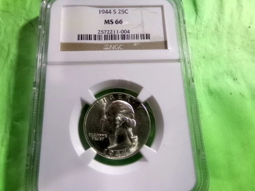 1944 S Silver Washington Quarter MS66 NGC