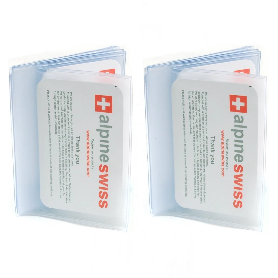 Alpine Swiss Set of 2 Plastic Wallet Inserts 6 Page Card Holder Picture Windows - Image 3 of 4