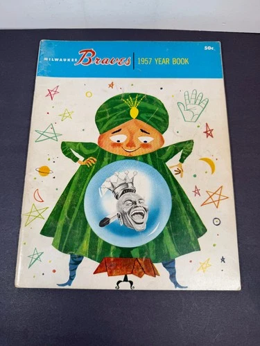 1957 Milwaukee Braves Yearbook Vintage MLB Guide Book Hank Aaron