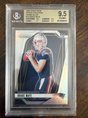 2024 Panini Prizm - Rookie Variations Drake Maye #12 Silver Prizm (RC)