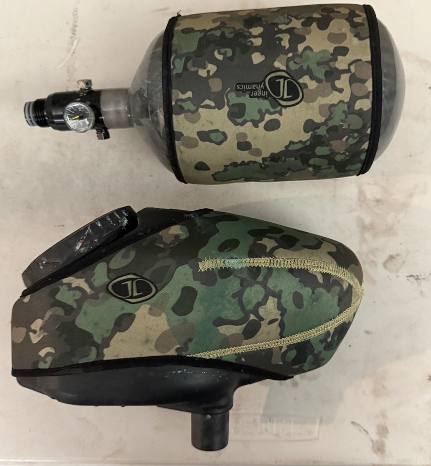 Lot Paintball Rap4 – Bouteille Air Comprimé, Valve, Chargeurs, Support, Stand, Sac Camou