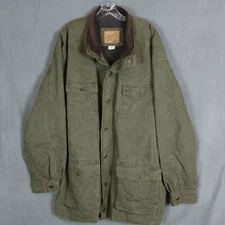 Vermont Barn Coat Mens 4XL Olive Green Field Chore Jacket Corduroy Collar Fleece