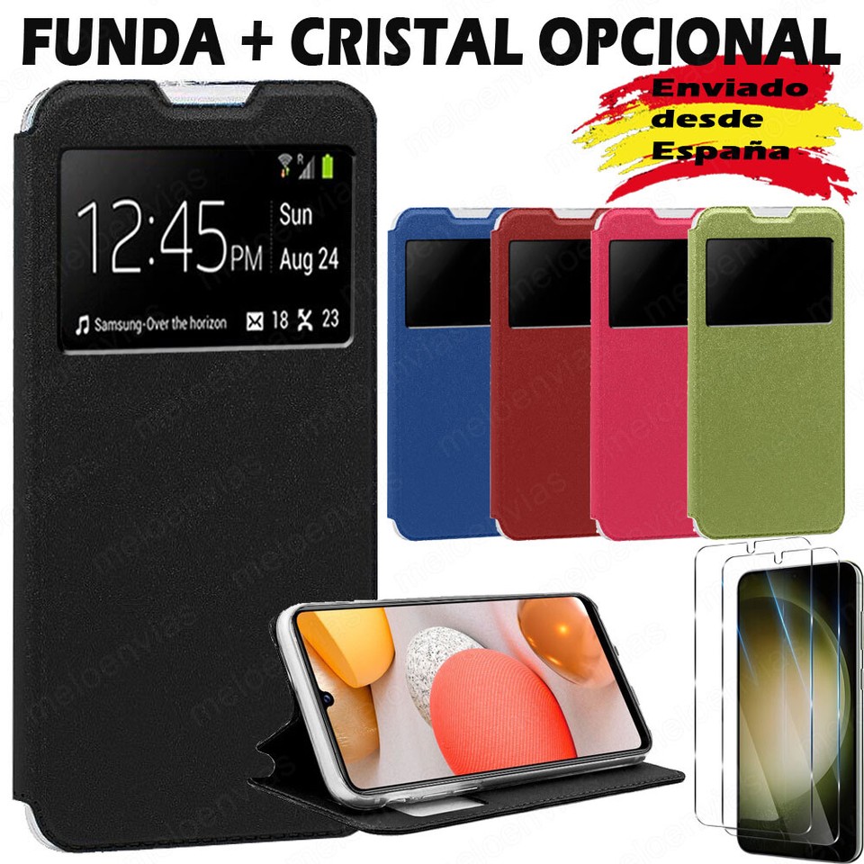 Funda +Cristal Templado XIAOMI REDMI 10 10A 10C 9C 9 A T 8 Estuche Libro Ventana