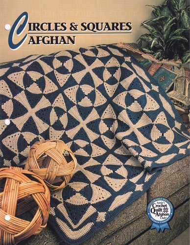 Annie's Crochet Afghan CIRCLES & SQUARES AFGHAN Pattern Leaflet - Picture 2 of 2