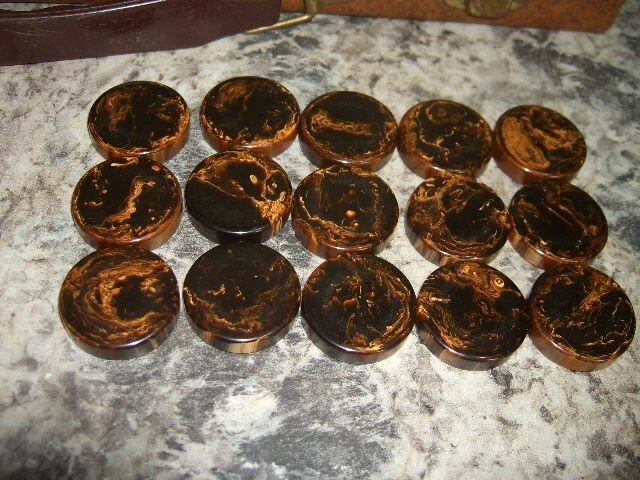 Vintage Cardinal Marbled Bakelite brown yellow swirl Backgammon Set NEAT - Image 3 of 4