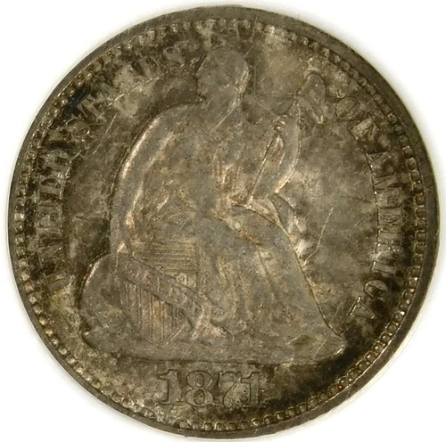 🗽🇺🇸🗽❤️🥰NGC MS64 1871 SEATED LIBERTY HALF DIME 