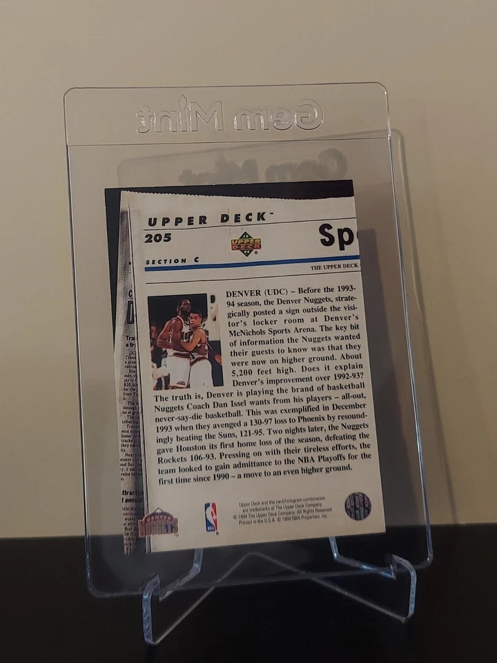 Dikembe Mutombo 1993-94 Upper Deck SE Electric Court #205 - MINT - Image 2 of 2