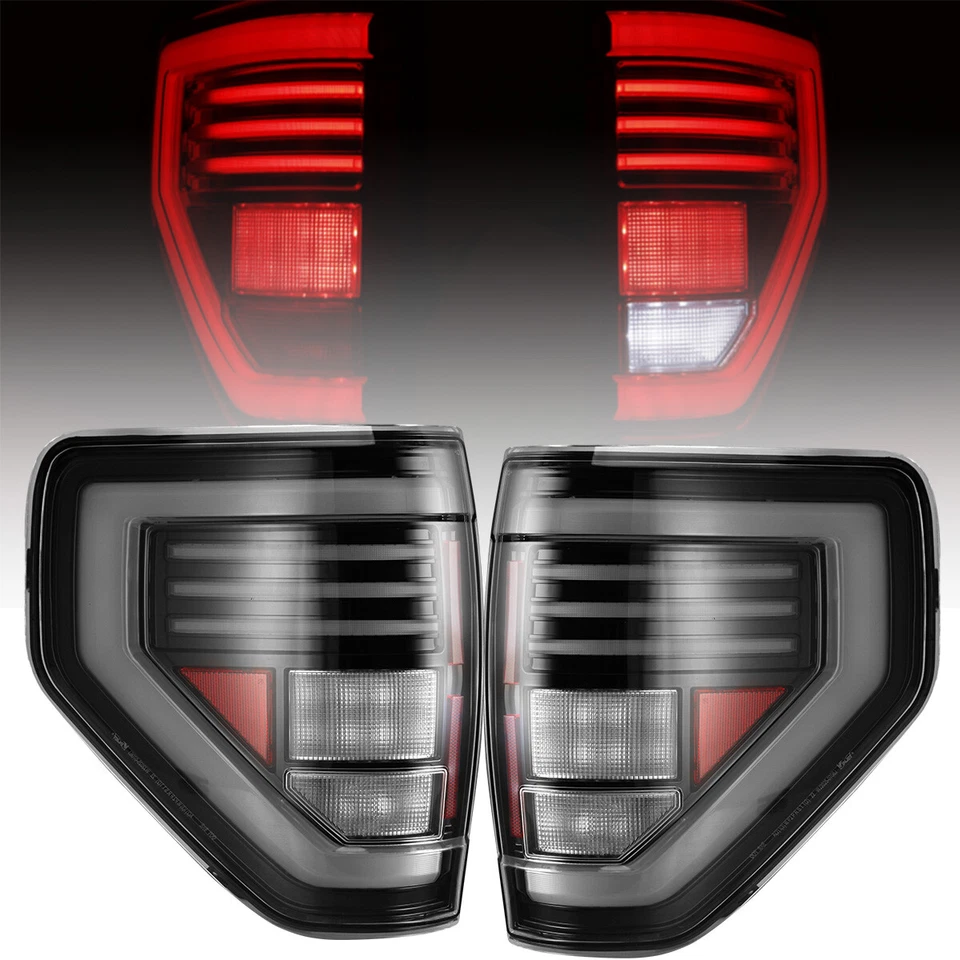 Par de luces traseras LED transparentes secuenciales para camioneta Ford F150 2009-2014 Foto 2 de 4