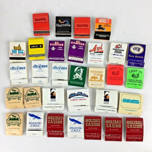 Lot 31 CASINO Matchbook Covers Harrah’s Model T Eagle Club Bar Vintage Man Gift