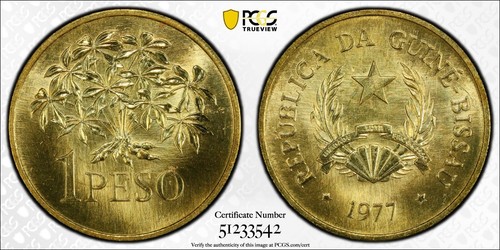1977 Guinea-Bissau Peso PCGS SP66 Kings Norton Mint Specimen