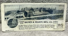 Vintage Brown & Sharpe Decimal Equivalents of Parts of an Inch Reference Card