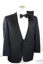 Sachs 5th Avenue Mens Black Wool Tuxedo Size 41 Short Pants waist 38 inseam 29