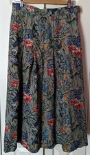 Vintage Geiger Collections Pleated Midi Skirt Floral Gray Size 42