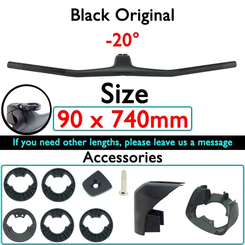 Full Carbon MTB Bicycle Integrated Cockpit Handlebar 740-780mm -20° UD Matte - Picture 27 of 48
