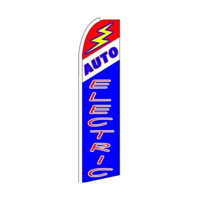 Auto Electric Swooper Flutter Feather Flag | 3ft W x 11.5ft Tall