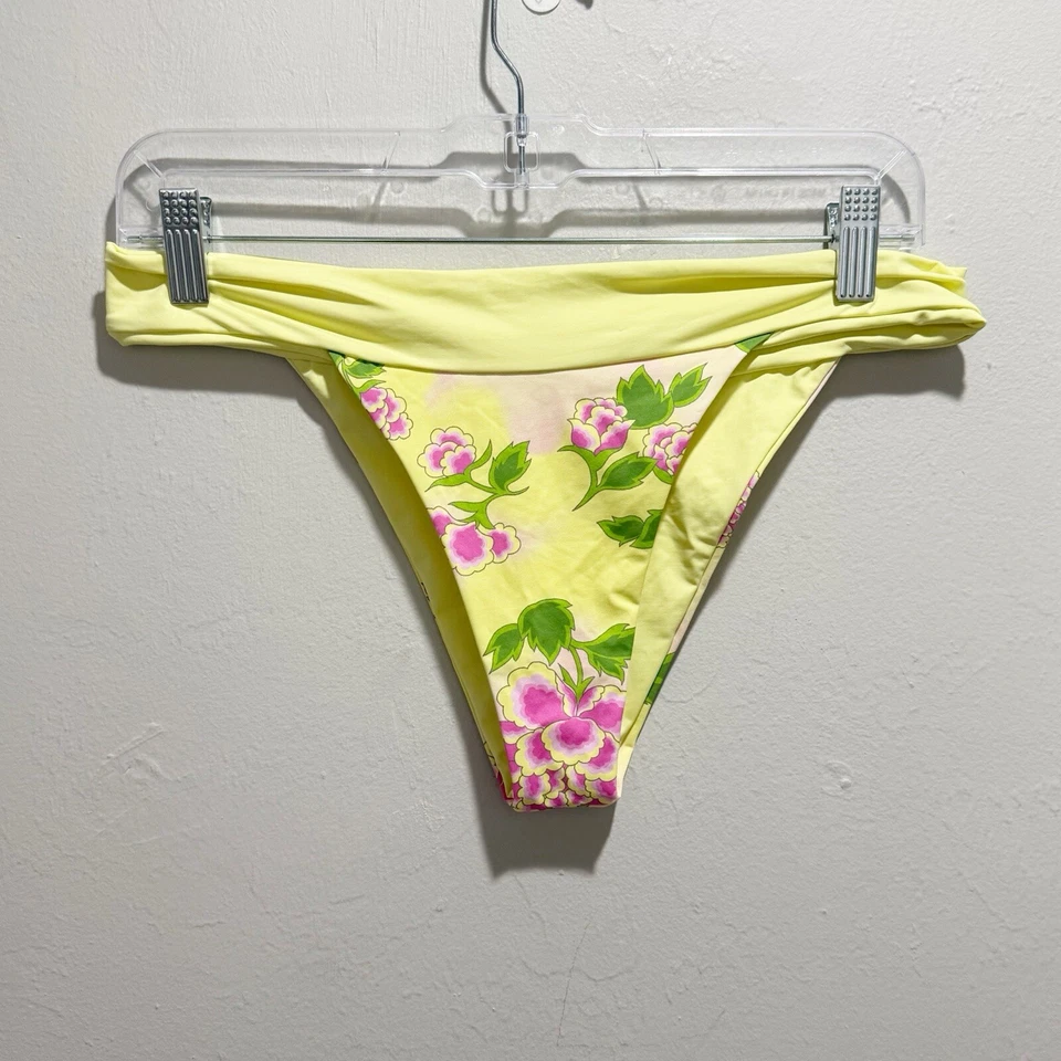 FRANKIES BIKINIS Mujer Amarillo Rosa Floral NICK Parte Inferior de Natación en MOJITO Talla L Foto 2 de 4