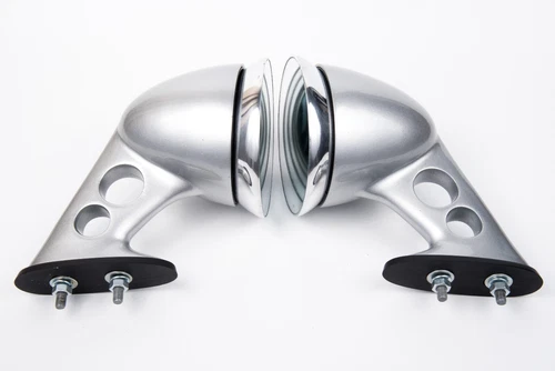 BULLET MIRROR FENDER TRD HAND MADE FOR RETRO CAR TOYOTA MAZDA SILVER