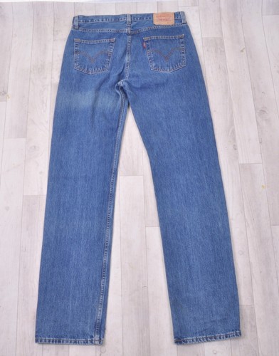 LEVIS Vintage 751 Jeans 34/36 Blue Denim Straight Leg Levi's Red Tab Rockabilly - Picture 6 of 13