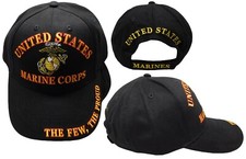 Marines Hat Black Semper Fi The Few The Proud Adjustable HAT Cap USMC LICENSED