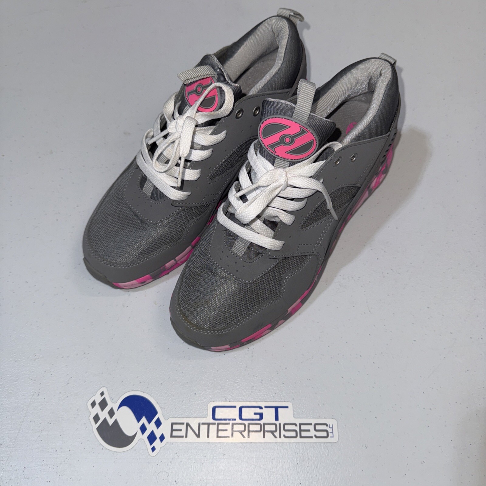 HEELYS Force Gray Pink Textile Lace Up Low Top Skating Shoes USA 7 Women’s 8