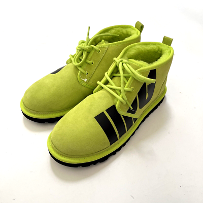 UGG Neumel Chopd Suede Ankle Boots Lime Green Size 10 Sheepskin Chukka NWOB New! Women main image 4
