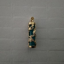 Colgante de cristal de cuarzo péndulo de piedra espiritual verde