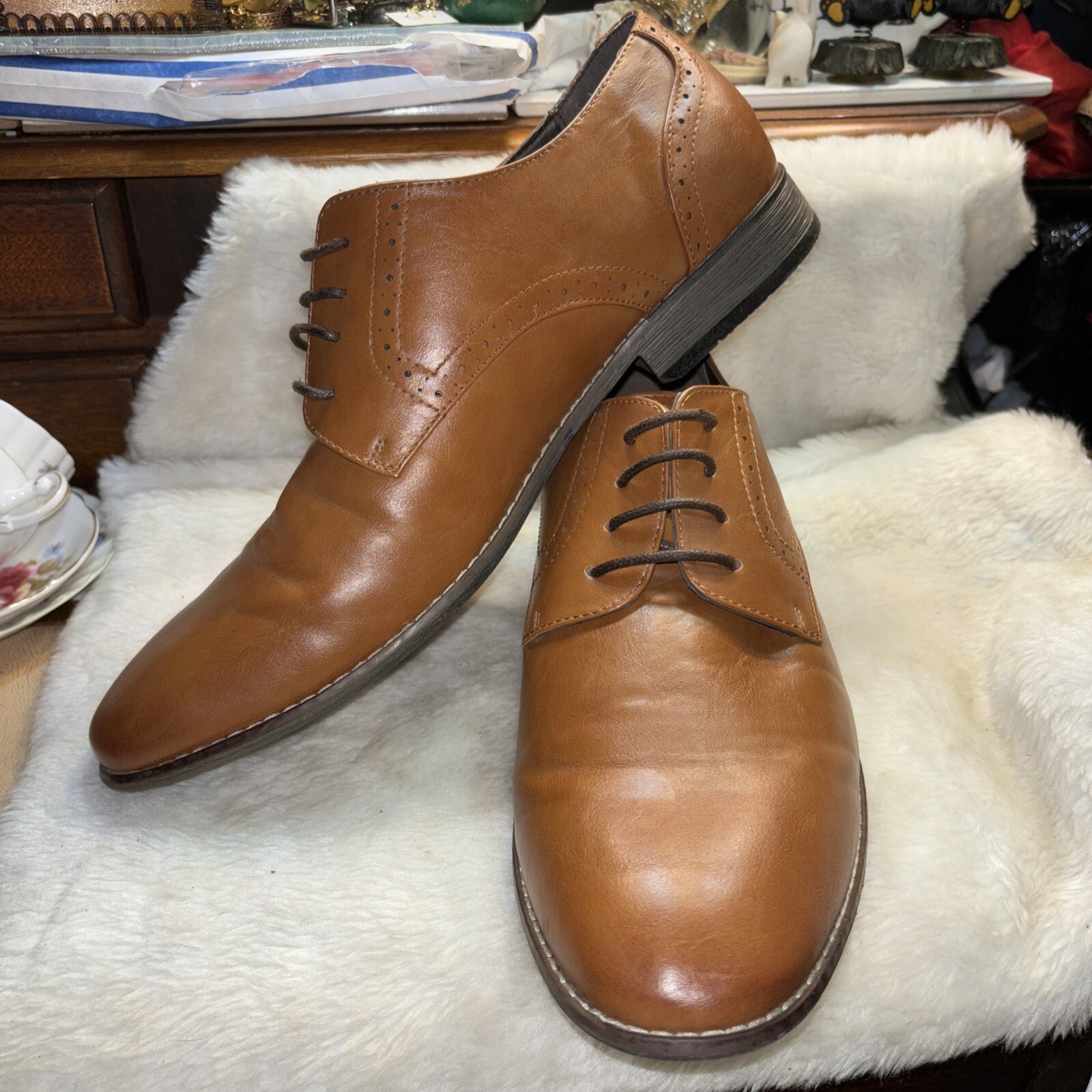 SAOLA Scarpe Oxford marroni Jonsen Milan da uomo taglia 12 M stringate comfort vestiti all'aperto!