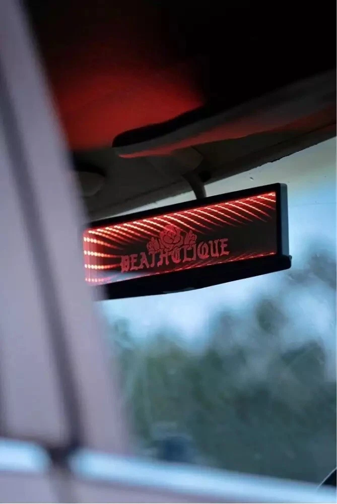 car LED rear view mirror black hole clip on custom eBay