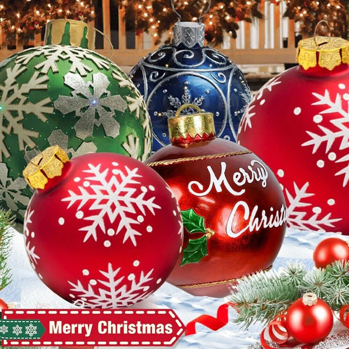 crgrtght 60CM Outdoor Christmas Inflatable Decorated Ball Giant