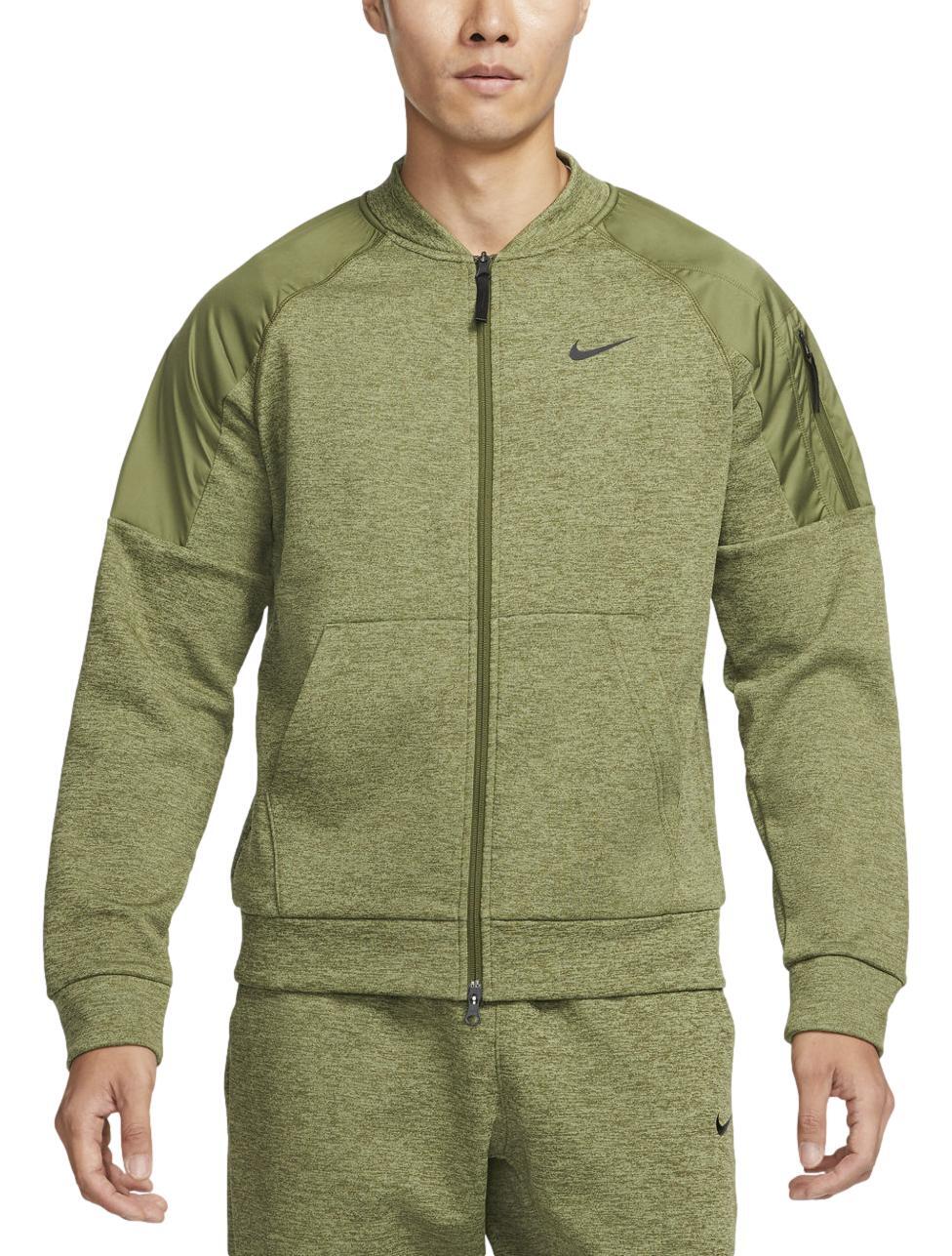 Мужская тренировочная куртка-бомбер Nike Therma-FIT на молнии грубого зеленого цвета DQ4852-326 9990₽
