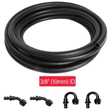 3/8" Fuel Hose Line Push Lock NBR Rubber SAE 30R7 5FT 10FT 15FT 300PSI w/Fitting