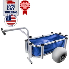 Outdoor Aluminum Beach Fishing Cart with Big Wheels for Fishing, Camping