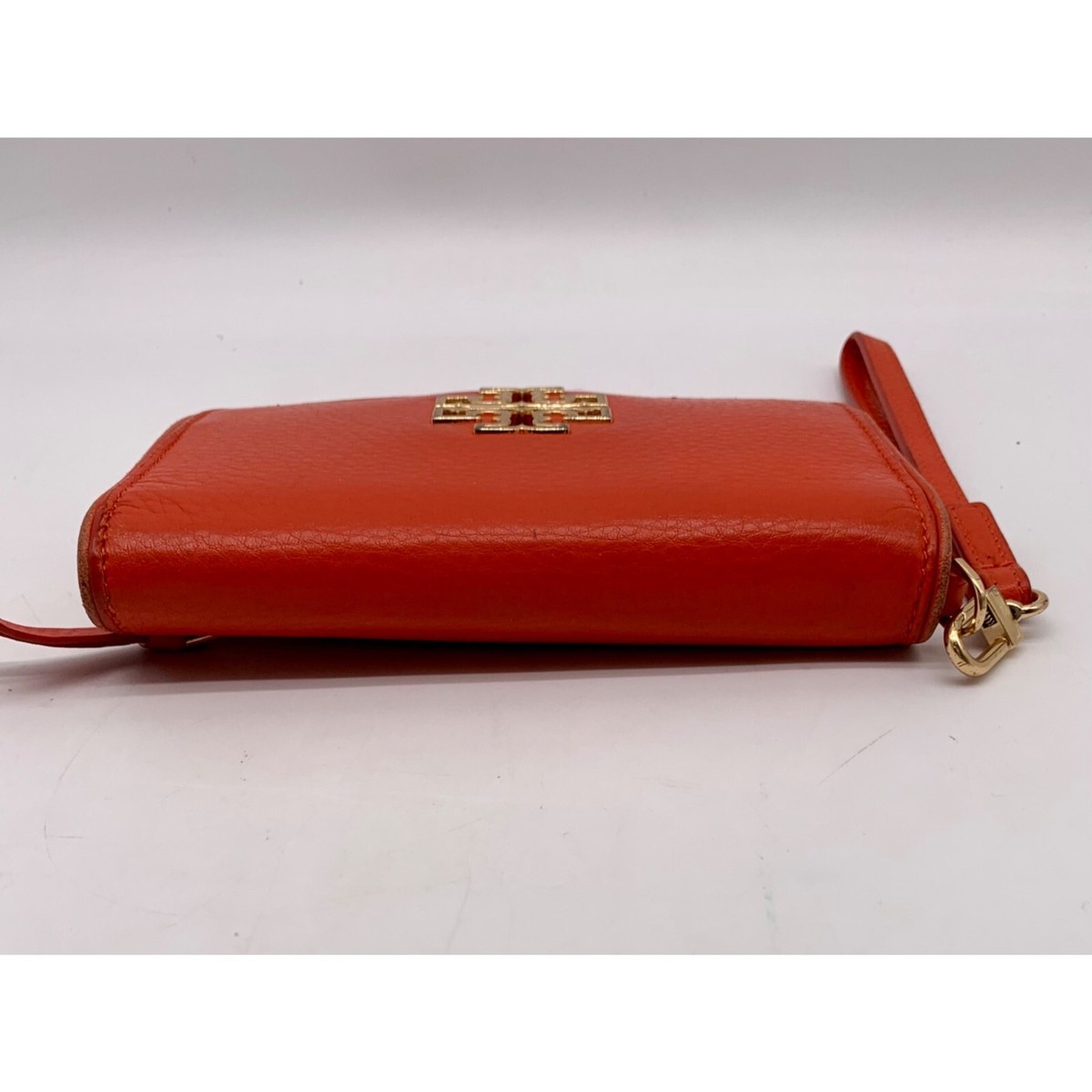 Tory Burch Orange Leather Britten Smartphone Wristlet | eBay