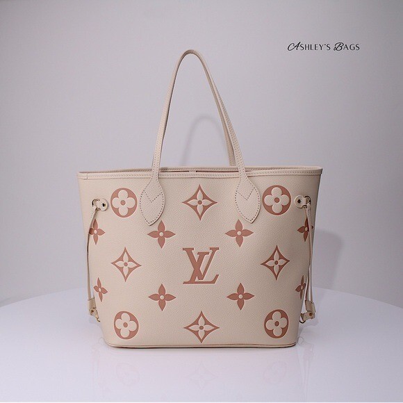 Louis Vuitton MM Neverfull Monogram Empreinte Giant In Crème Rose