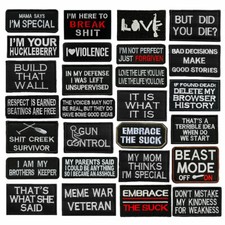 Biker Saying Slogan Bestickt Hook Loop Patch Klettverschluss Aufkleber Abzeichen