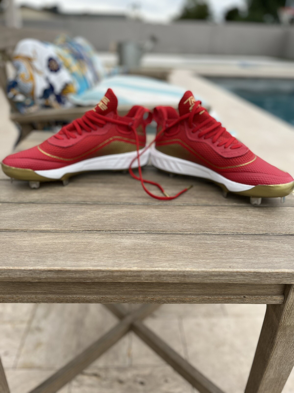 adidas red and gold baseball cleats size 7.5 eBay