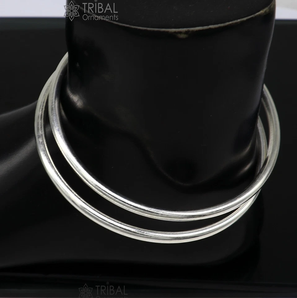 925 Sterling silver Handmade plain design indian traditional women's kada nsfk97 - Image 2 of 4