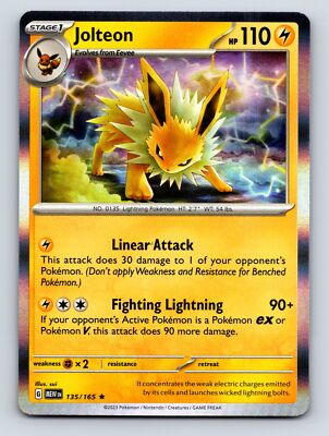Stage 1 Jolteon HP 110 Linear Attack Fighting Lightning Rarity Yellow