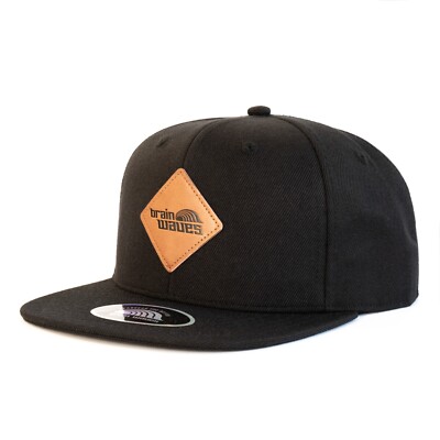 Brain Waves Cameron Flat Cap Verstellbar Snapback, black schwarz, Neu