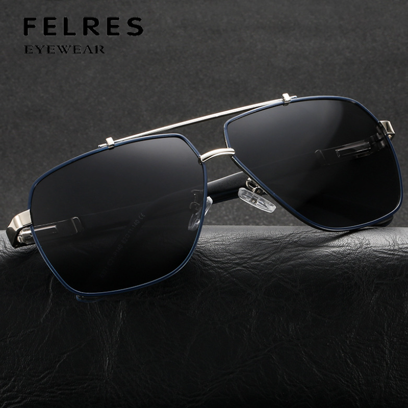 Metal Polarized Square Sunglasses For Men Women Outdoor  display picture 1