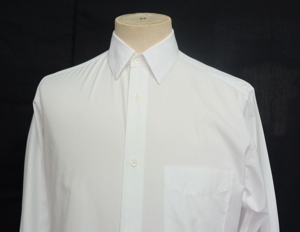 トップス 90s ISSEY MIYAKE MEN Cotton Shirt M Vtg 90s ISSEY MIYAKE Sky Blue White Striped Cotton Men's