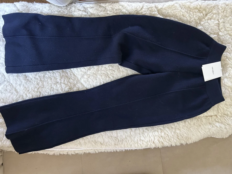 Nuevo Lisa Yang Tilley Cachemir Azul Marino Pantalón Pantalones Talla 1/Pequeño $610