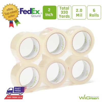 No Noise Silent Packing Tape Refill 2  in x 55 Yd x 2mil for Packaging, Sealing