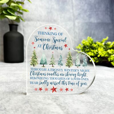 Jemand Besonderer grüner Baum Weihnachten Denkmal Geschenk Herz Andenken Plakette