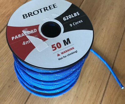 Brotree 4 mm Paracord Nylonseil 9-adrig 620 Pfund Fallschirmschnur, 50 m