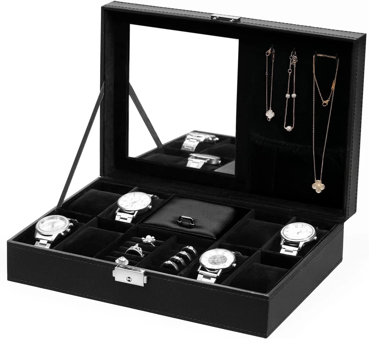 Caja Para Guardar Relojes Reloj Joyas Anillos De Hombre Mujer Estuche Nuevo  LUJO